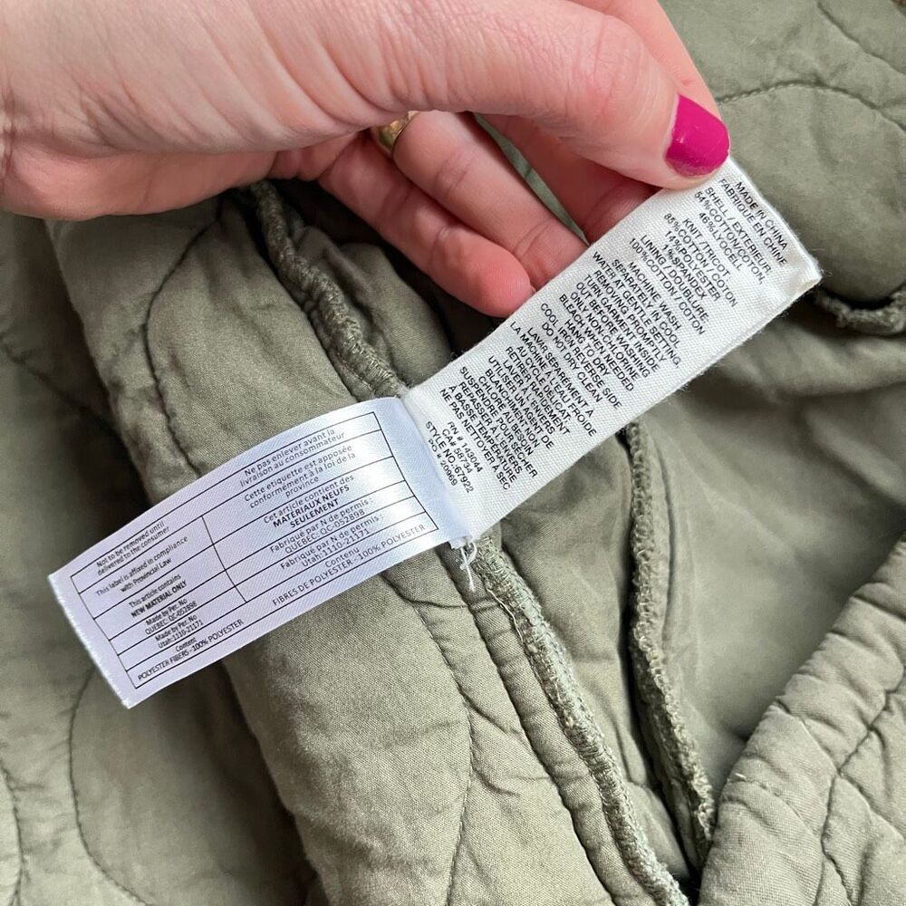 Avec de Filles Quilted Zip Jacket Anthropologie Sage Green Size M - Picture 11 of 13